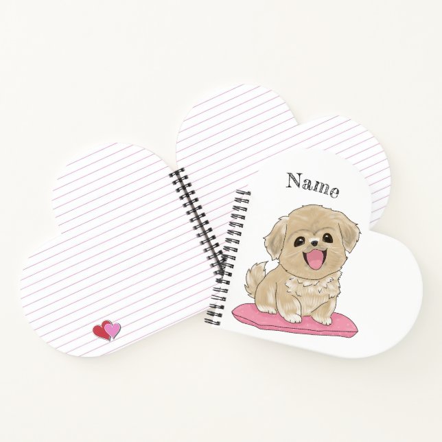 Tibetan Spaniel Hund mit Name  Notizbuch (Innenseite)