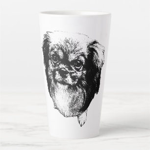 Tibetan Spaniel Hundetasse – Ink-Stil-Porträt Milchtasse