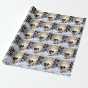 Tibetan Spaniel Lass es schneien Weihnachten  Geschenkpapier