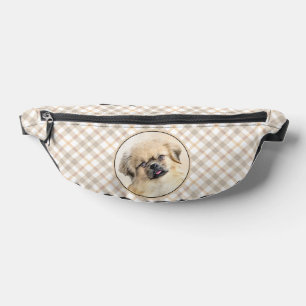 Tibetan Spaniel Malerei Creme und Weißer Hund Kuns Bauchtasche