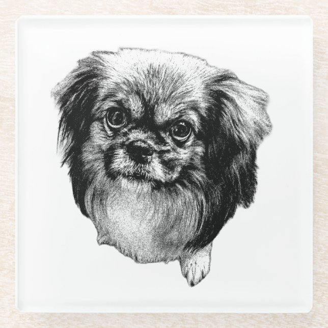 Tibetan Spaniel Untersetzer – Grounded Dog Design (Vorderseite)