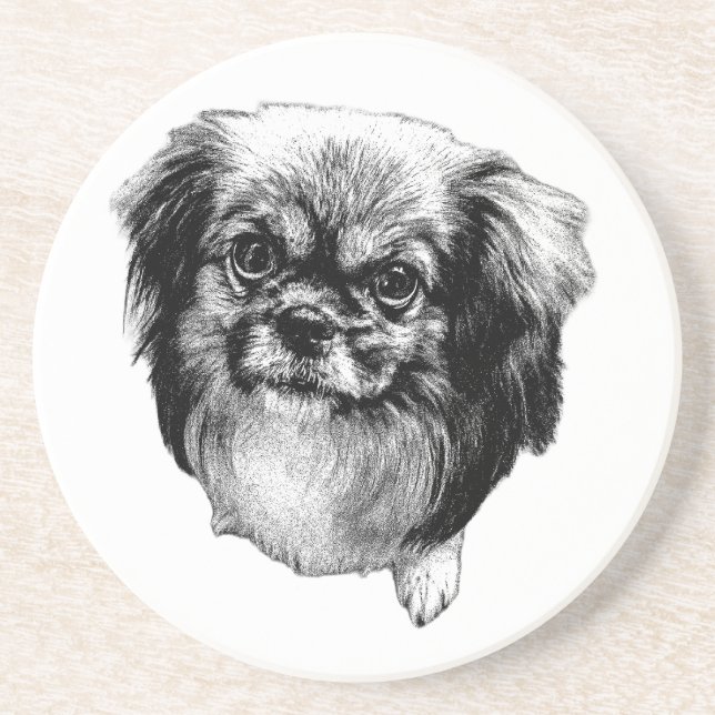 Tibetan Spaniel Untersetzer – Grounded Dog Design (Vorne)
