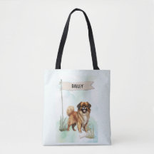 Tibetan Spaniel Wasserfarben Personalisierter Hund