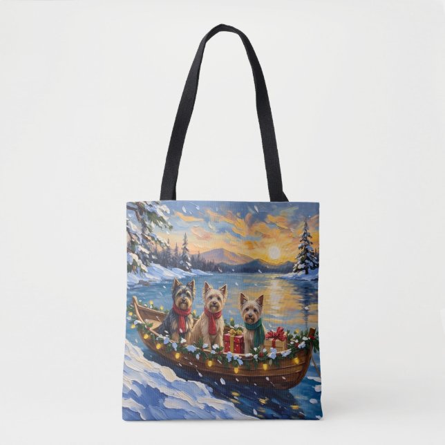 Tibetan Terrier Christmas Boat Holiday Tasche (Vorderseite)