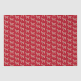 Tibetan Terrier Christmas Dog Silhouette Red Seidenpapier
