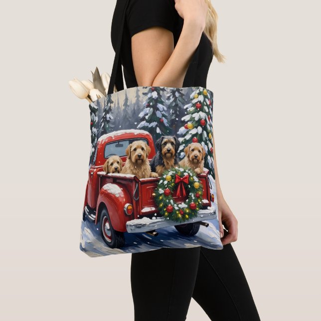 Tibetan Terrier Christmas Red Truck Holiday Tasche (Von Nahem)