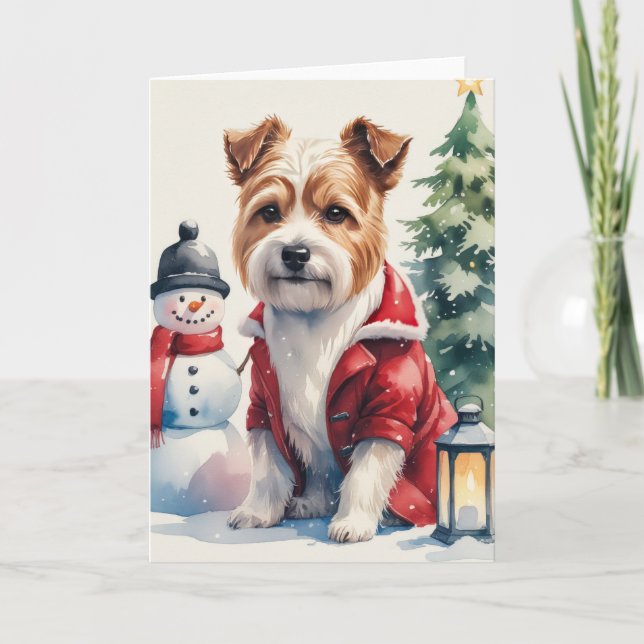 Tibetan Terrier Dog Weihnachtsgrüßkarte Karte (Vorderseite)