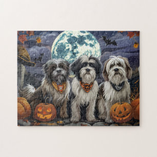 Tibetan Terrier Halloween Gruselig