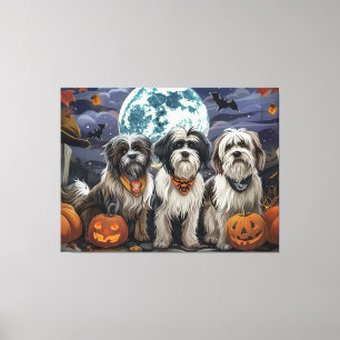 Tibetan Terrier Halloween Gruselig Leinwanddruck
