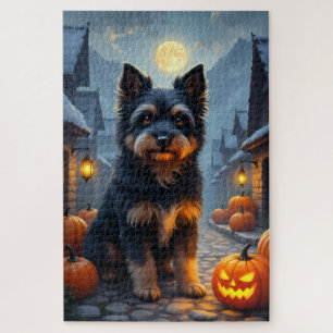 Tibetan Terrier Mondlicht-Halloween-Porträt-Kunst