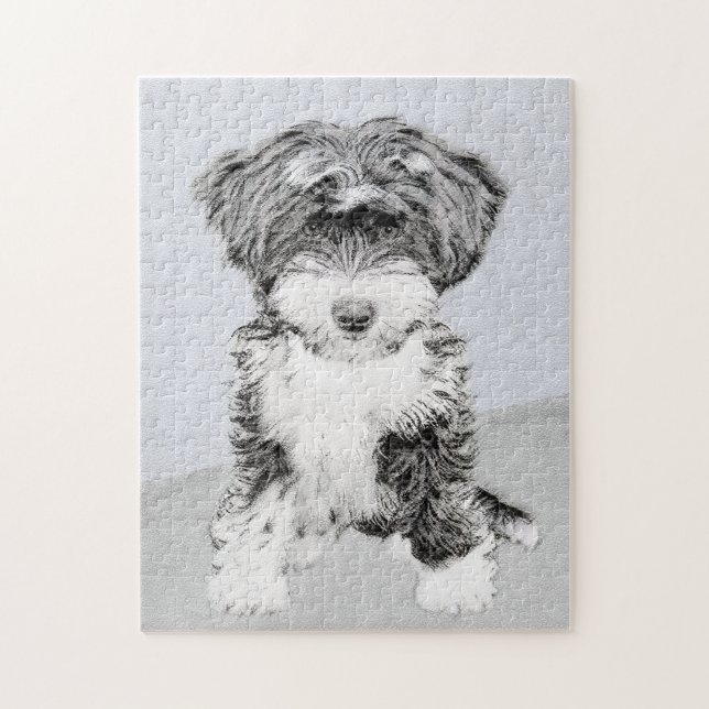 Tibetan Terrier Painting - Niedliche Original Dog  (Vertikal)