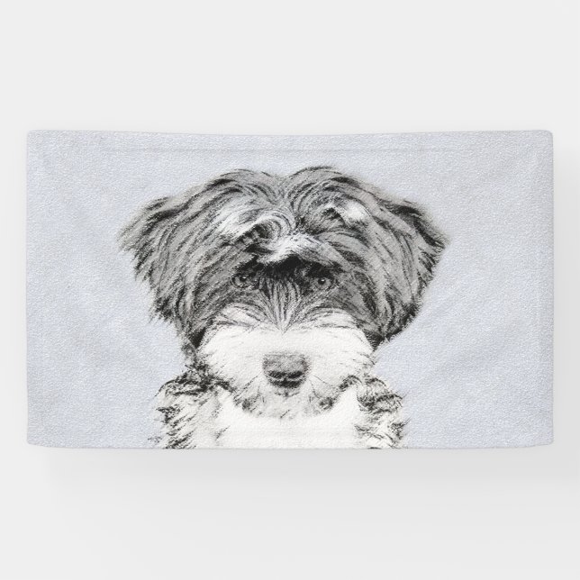 Tibetan Terrier Painting - Niedliche Original Dog  Banner (Horizontal)