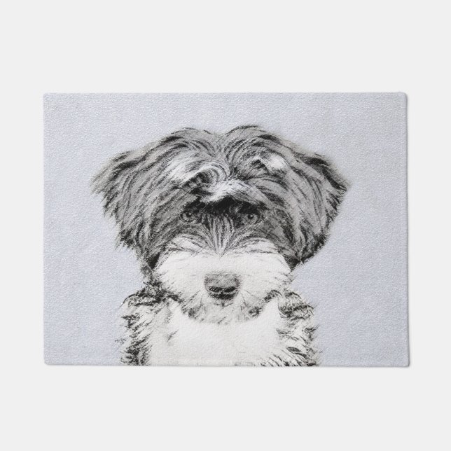 Tibetan Terrier Painting - Niedliche Original Dog  Fußmatte (Vorderseite)