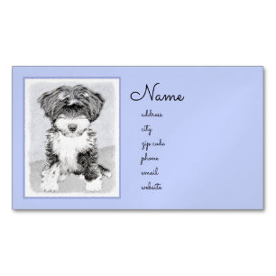 Tibetan Terrier Painting - Niedliche Original Dog  Magnetische Visitenkarte