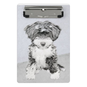 Tibetan Terrier Painting - Niedliche Original Dog  Mini Klemmbrett