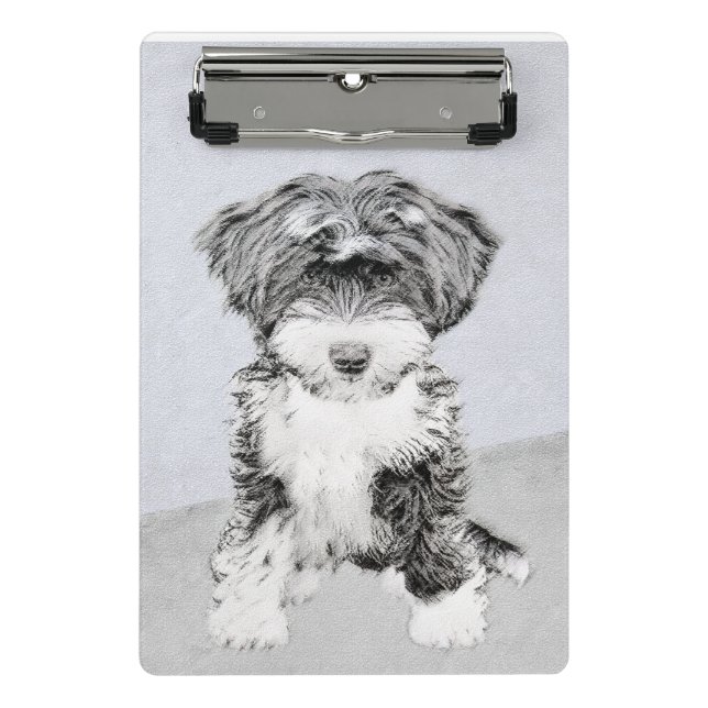 Tibetan Terrier Painting - Niedliche Original Dog  Mini Klemmbrett (Vorderseite)