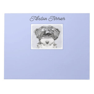 Tibetan Terrier Painting - Niedliche Original Dog Notizblock