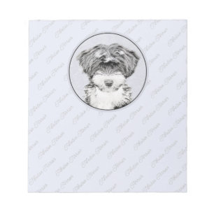 Tibetan Terrier Painting - Niedliche Original Dog Notizblock