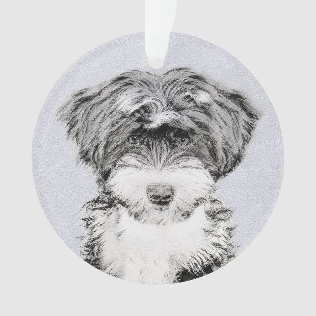 Tibetan Terrier Painting - Niedliche Original Dog  Ornament (Vorderseite)