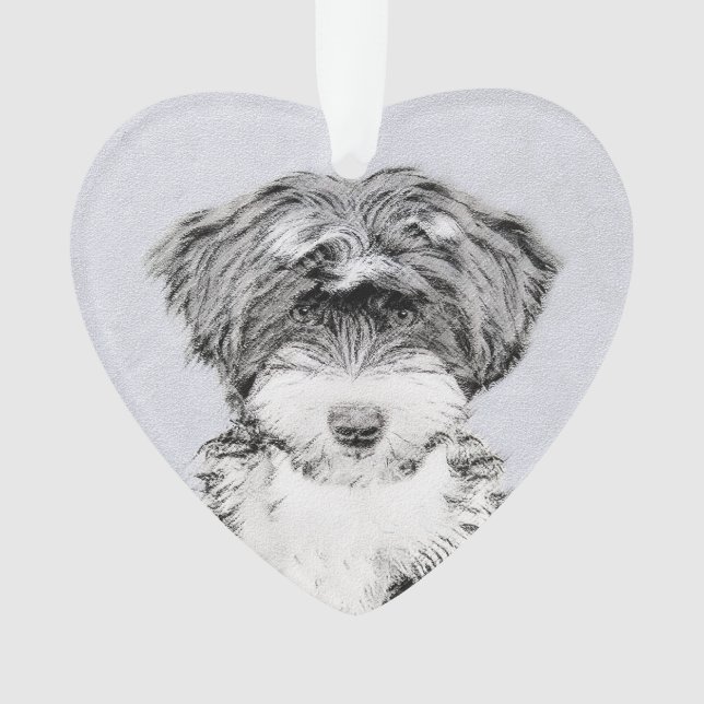 Tibetan Terrier Painting - Niedliche Original Dog  Ornament (Vorderseite)