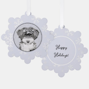 Tibetan Terrier Painting - Niedliche Original Dog  Ornament Karte