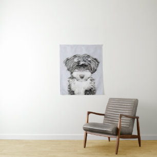Tibetan Terrier Painting - Niedliche Original Dog Wandteppich