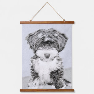 Tibetan Terrier Painting - Niedliche Original Dog  Wandteppich Mit Holzrahmen