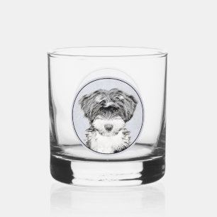 Tibetan Terrier Painting - Niedliche Original Dog Whiskyglas