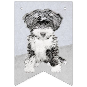 Tibetan Terrier Painting - Niedliche Original Dog Wimpelkette
