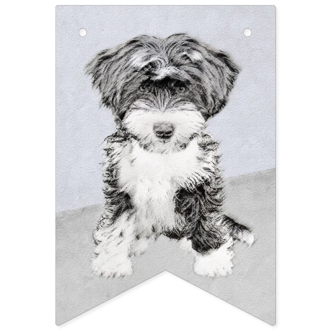 Tibetan Terrier Painting - Niedliche Original Dog  Wimpelkette (Erste Fahne)