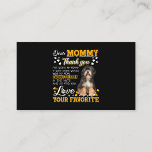 Tibetan Terrier Sehr geehrte Mommy vielen Dank, da Visitenkarte