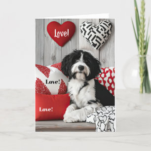 Tibetan Terrier Valentine Card Dankeskarte