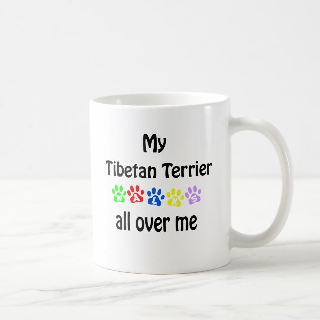 Tibetan Terrier Walks Design Kaffeetasse (Rechts)