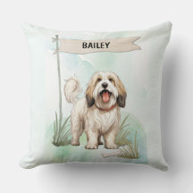 Tibetan Terrier Wasserfarbe Personalisierter Hund
