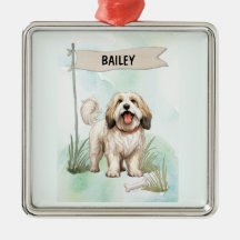 Tibetan Terrier Wasserfarbe Personalisierter Hund