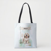 Tibetan Terrier Wasserfarbe Personalisierter Hund