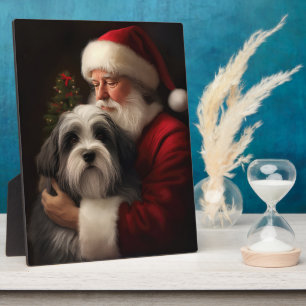 Tibetan Terrier Weihnachtsmann Festliches Weihnach Fotoplatte