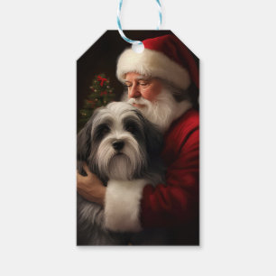 Tibetan Terrier Weihnachtsmann Festliches Weihnach Geschenkanhänger