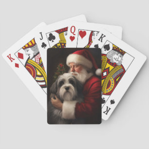 Tibetan Terrier Weihnachtsmann Festliches Weihnach Spielkarten