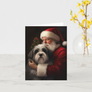 Tibetan Terrier Weihnachtsmann Weihnachten Karte