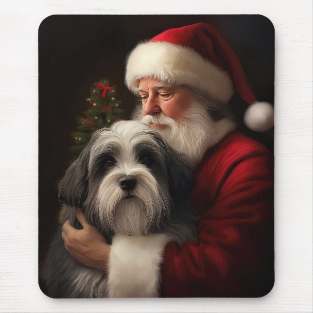 Tibetan Terrier Weihnachtsmann Weihnachten Mousepad (Vorne)