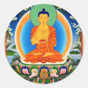 Tibetan Thangka Prabhutaratna Buddha Runder Aufkleber