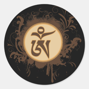 Tibetaner OM Runder Aufkleber