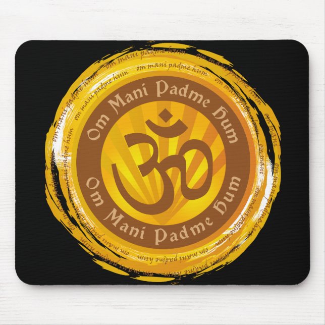 Tibetanische Beschwörungsformel mit Om-Symbol Mousepad (Vorne)