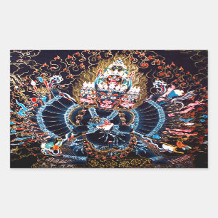 Tibetanische buddhistische Kunst (Chemckok Heruka) Rechteckiger Aufkleber