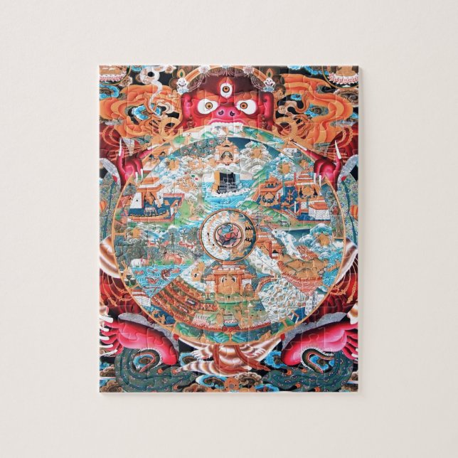 Tibetanische buddhistische Kunst (Rad des Lebens) (Vertikal)
