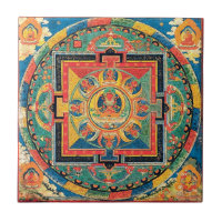 Tibetanische buddhistische Mandala-Fliese