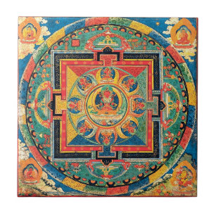 Tibetanische buddhistische Mandala-Fliese Fliese