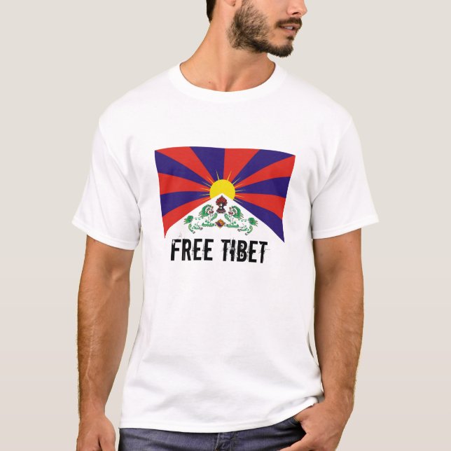 Tibetanische Flagge, FREIER TIBET-T - Shirt (Vorderseite)