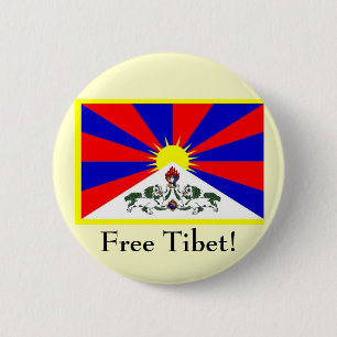 Tibetanische Flagge - freies Tibet! Button